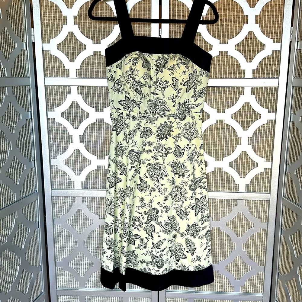 Floral Black and cream Dress